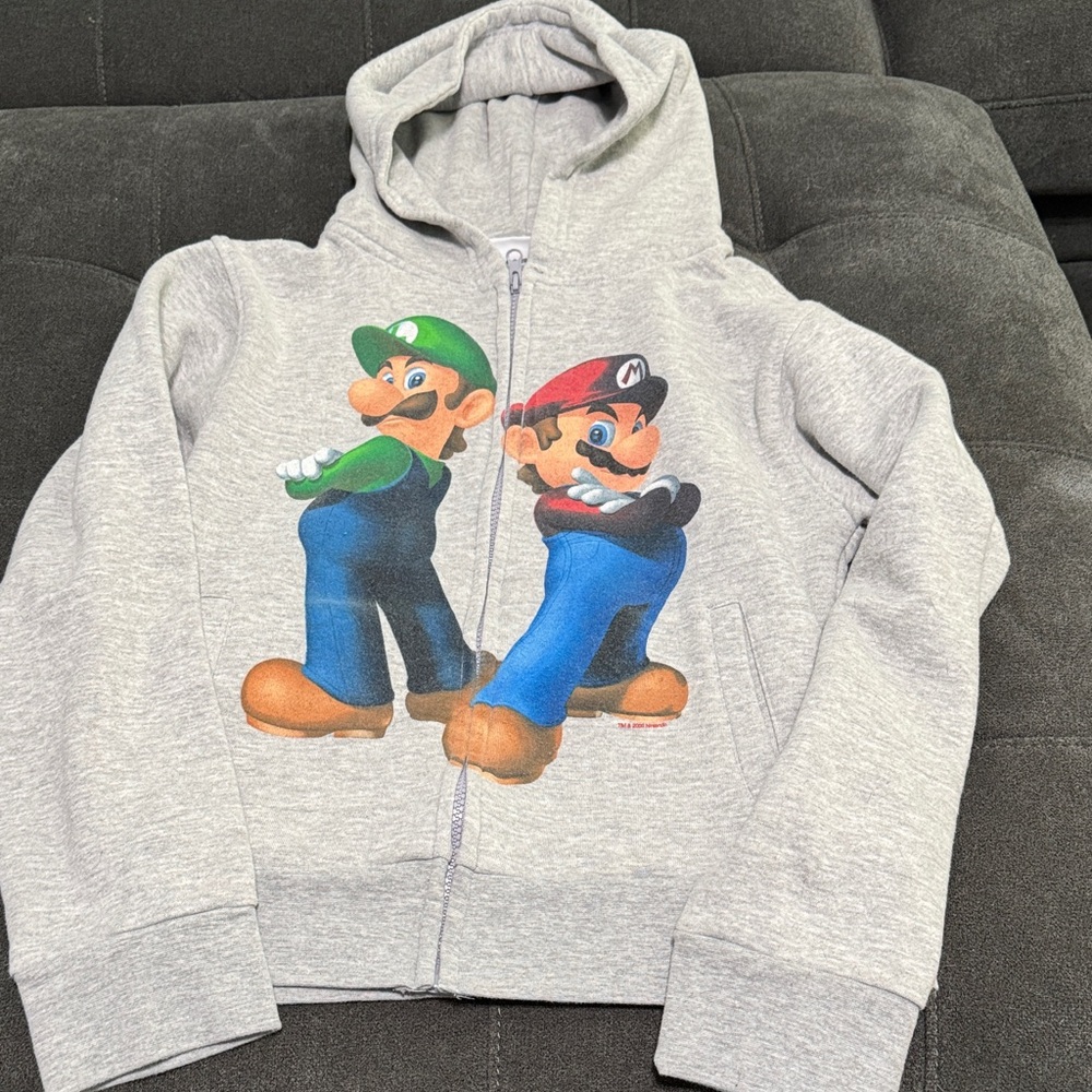 Nintendo Gray Hoodie with Iconic Characters